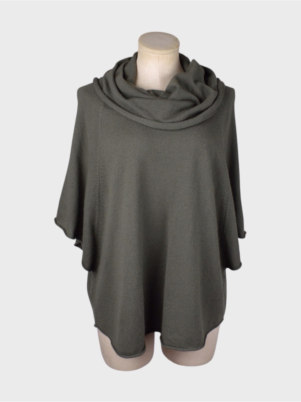 Joie Wool Cashmere Cowl Neck Draped Poncho Sweater